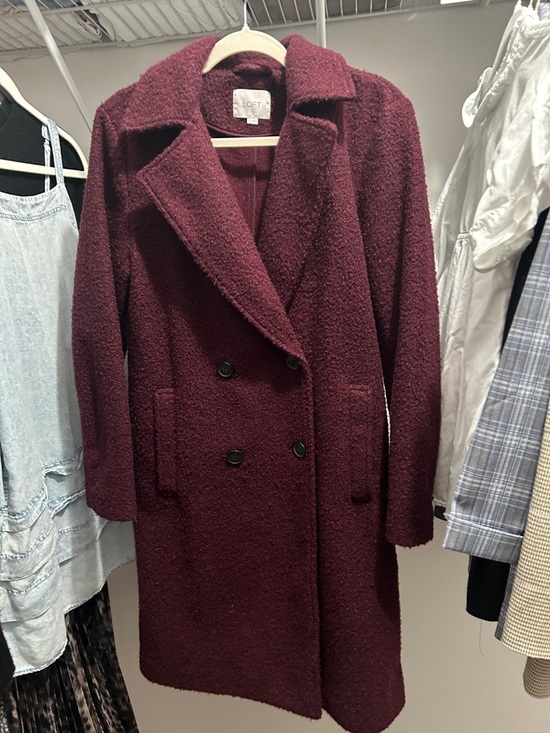 LOFT Jackets & Blazers - LOFT Women's Double-Breasted Burgundy Pea Coat